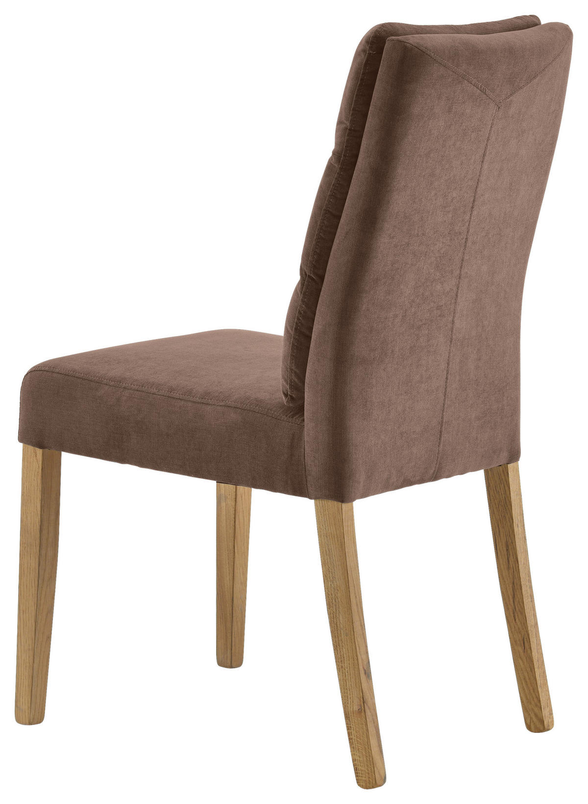 STUHL Webstoff Braun, Eichefarben Eiche massiv  - Eichefarben/Braun, KONVENTIONELL, Holz/Textil (47/95/64cm) - Cantus