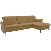 ECKSOFA Lederlook (vegan) Olivgrün  - Olivgrün/Nickelfarben, Modern, Textil/Metall (263/179cm) - Livetastic