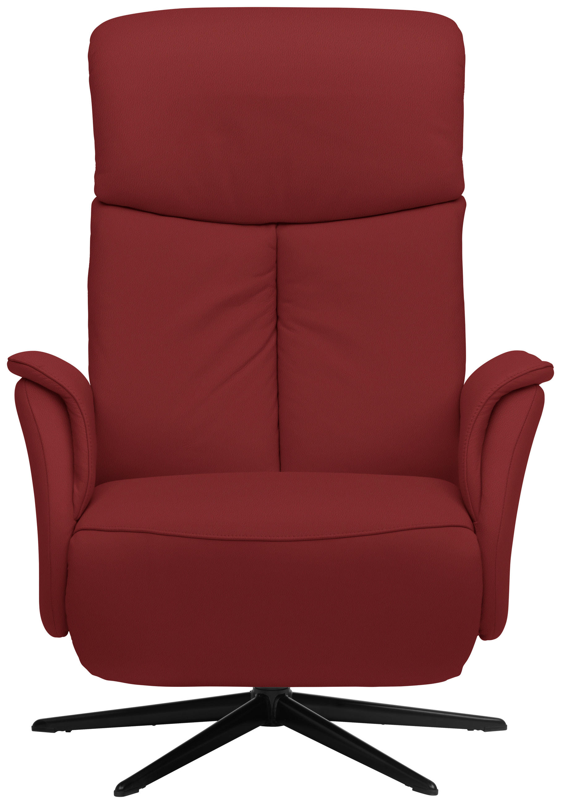 RELAXSESSEL in Leder Rot  - Rot/Schwarz, Design, Leder/Metall (78/106/88cm) - Welnova