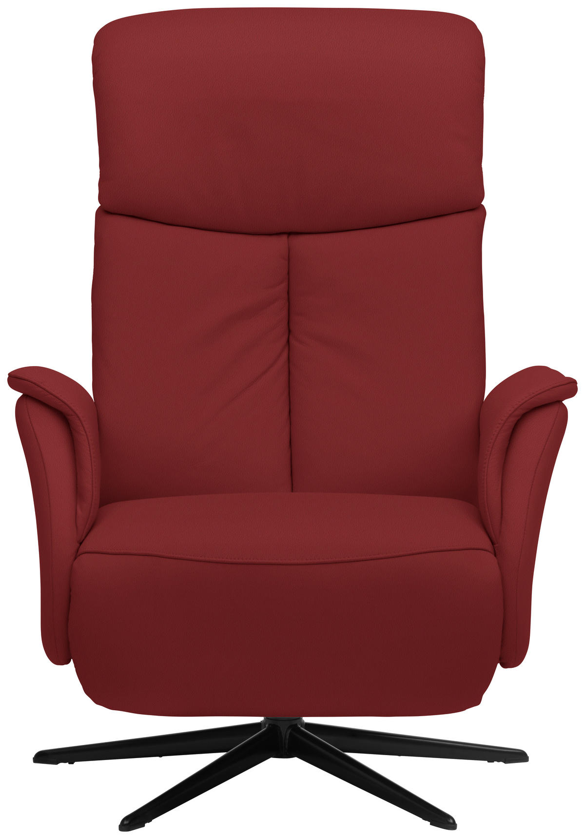 RELAXSESSEL in Leder Rot  - Rot/Schwarz, Design, Leder/Metall (78/106/88cm) - Welnova