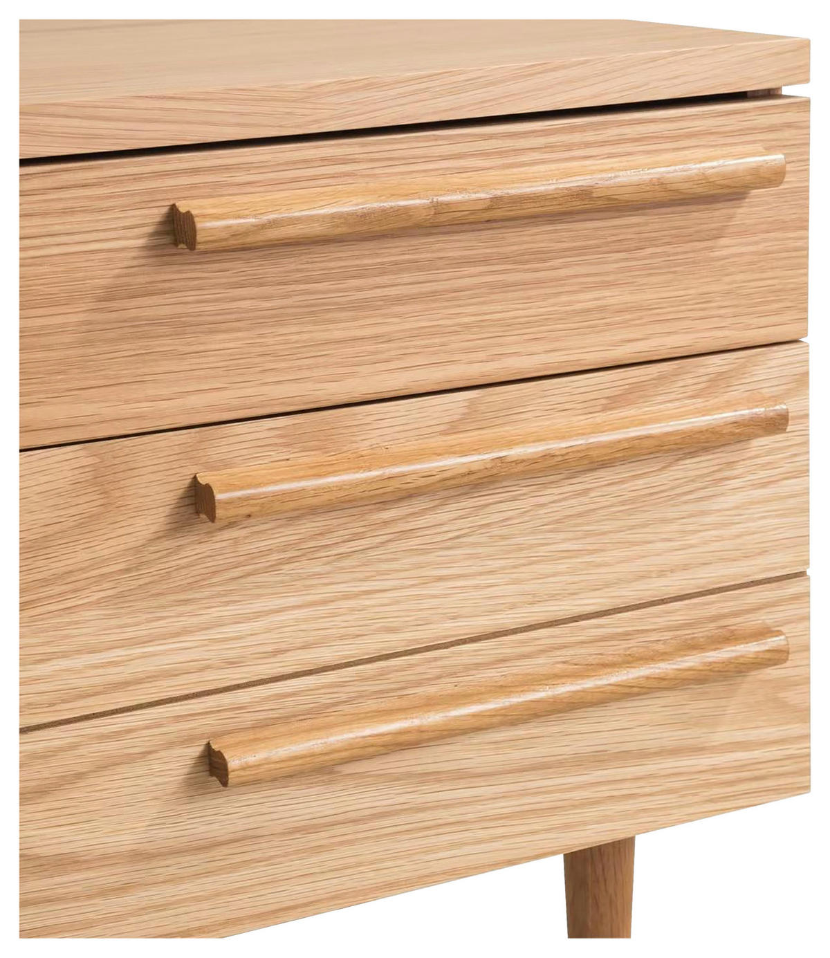 NACHTSCHRANK 55/50/40 cm Eiche furniert, massiv  - Eichefarben, Design, Holz/Holzwerkstoff (55/50/40cm) - home24