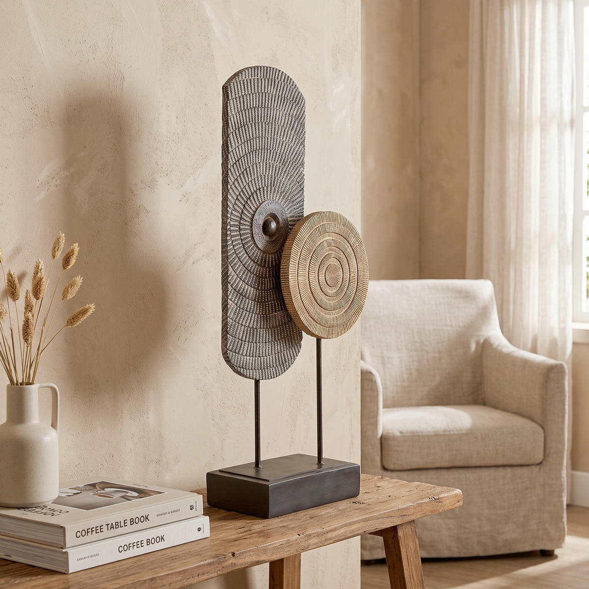 SKULPTUR - Hellbraun/Braun, Basics, Kunststoff (19,5/47,5/10cm)