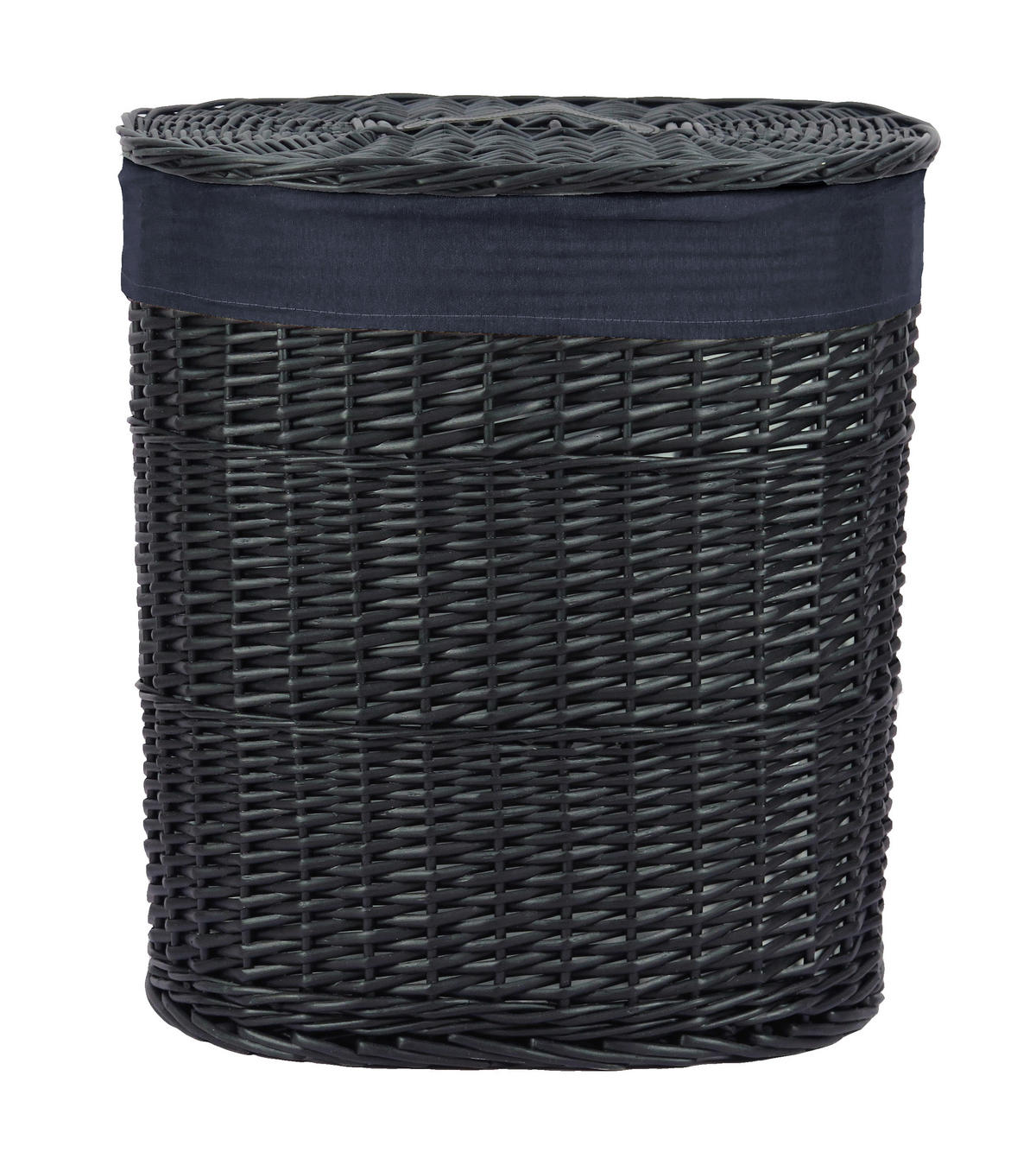 KÔŠ NA BIELIZEŇ, čierna - čierna, Basics, drevo/textil (51/37/56cm) - Ambia Home