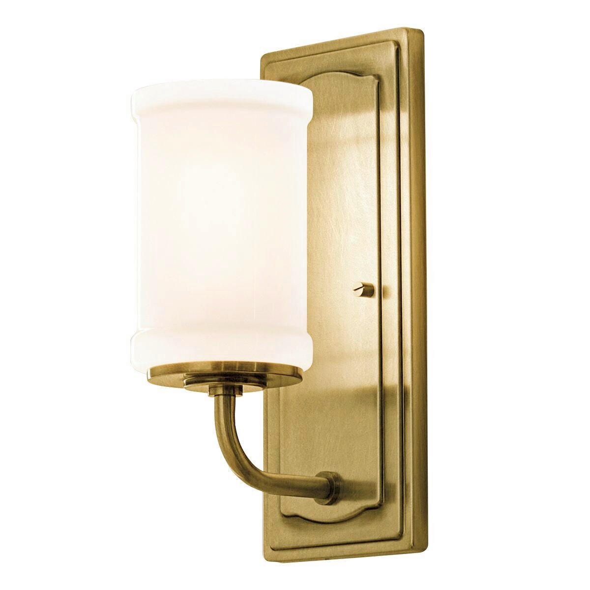 WANDLEUCHTE Kichler 30,5/12,7/15,9 cm  - Messingfarben, KONVENTIONELL, Glas/Metall (30,5/12,7/15,9cm) - Elstead Lighting