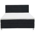 BOXSPRINGBETT 180/200 cm  in Anthrazit  - Chromfarben/Anthrazit, KONVENTIONELL, Kunststoff/Textil (180/200cm) - Voleo