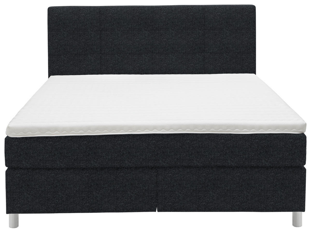 BOXSPRINGBETT 160/200 cm  in Anthrazit  - Chromfarben/Anthrazit, Konventionell, Kunststoff/Textil (160/200cm) - Voleo