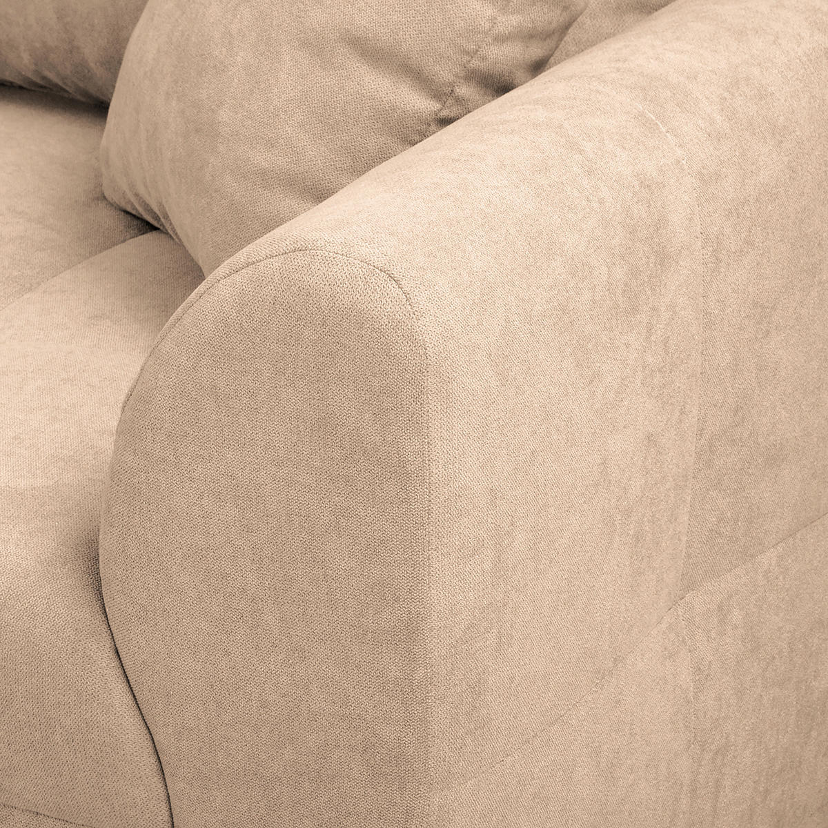 ECKSOFA Ariella Creme Mikrofaser  - Creme/Naturfarben, Design, Holz/Textil (161/231cm) - Livetastic