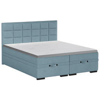 BOXSPRINGBETT 160/200 cm  in Blau  - Blau/Schwarz, KONVENTIONELL, Kunststoff/Textil (160/200cm) - home24