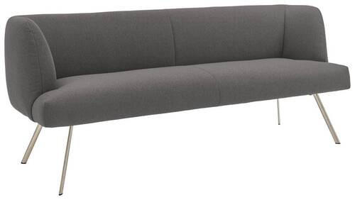 SITZBANK 200/87/64 cm Edelstahlfarben, Hellgrau  - Edelstahlfarben/Hellgrau, Design, Textil/Metall (200/87/64cm) - Venjakob