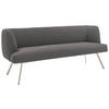 SITZBANK 200/87/64 cm Edelstahlfarben, Hellgrau  - Edelstahlfarben/Hellgrau, Design, Textil/Metall (200/87/64cm) - Venjakob