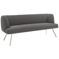 SITZBANK 200/87/64 cm Edelstahlfarben, Hellgrau  - Edelstahlfarben/Hellgrau, Design, Textil/Metall (200/87/64cm) - Venjakob