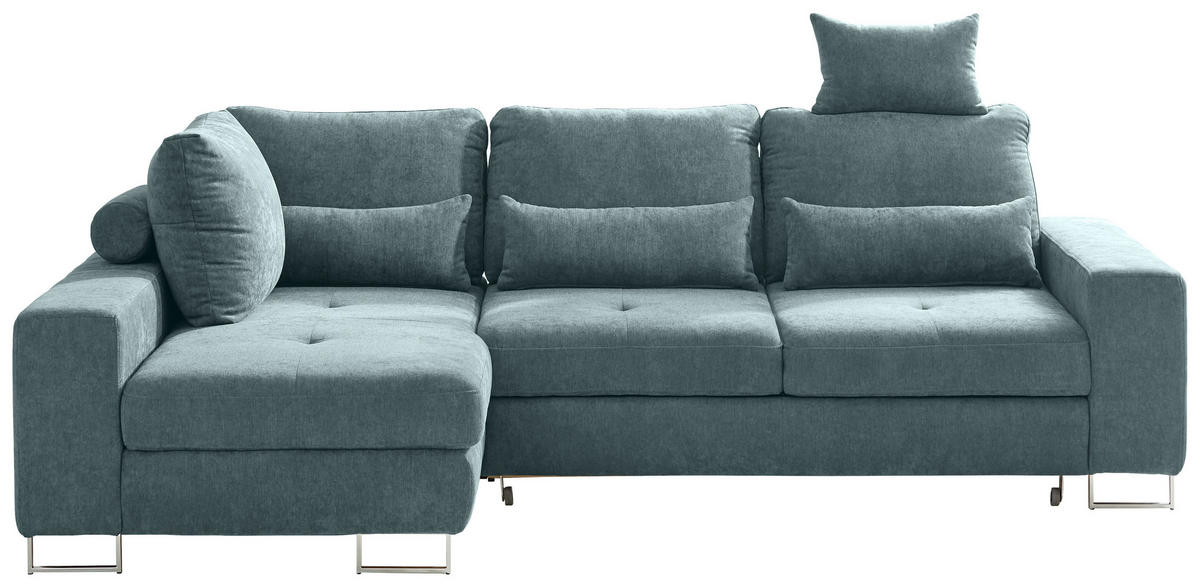 ECKSOFA  in Flachgewebe Grün  188/260 cm  - Grün, Design, Textil/Metall (188/260cm) - Hom`in