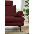 ECKSOFA in Echtleder Rot  180/310 cm  - Rot/Schwarz, Design, Leder/Metall (180/310cm) - Dieter Knoll