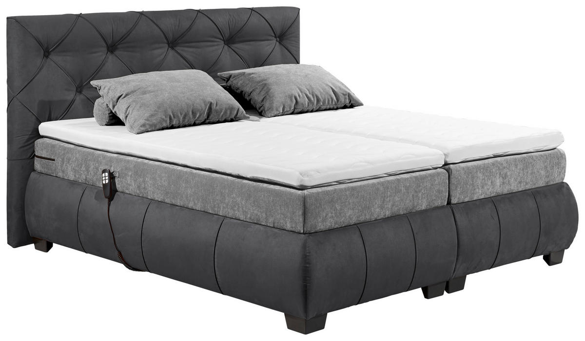 BOXSPRINGBETT 180/200 cm  Anthrazit  - Anthrazit/Schwarz, Modern, Holzwerkstoff/Kunststoff (180/200cm) - MID.YOU