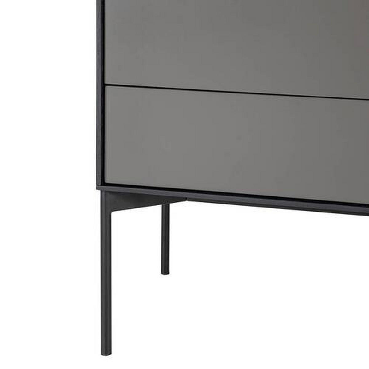 KOMODA, antracit, črna  - črna/antracit, Design, kovina/leseni material (160/82/45cm) - home24