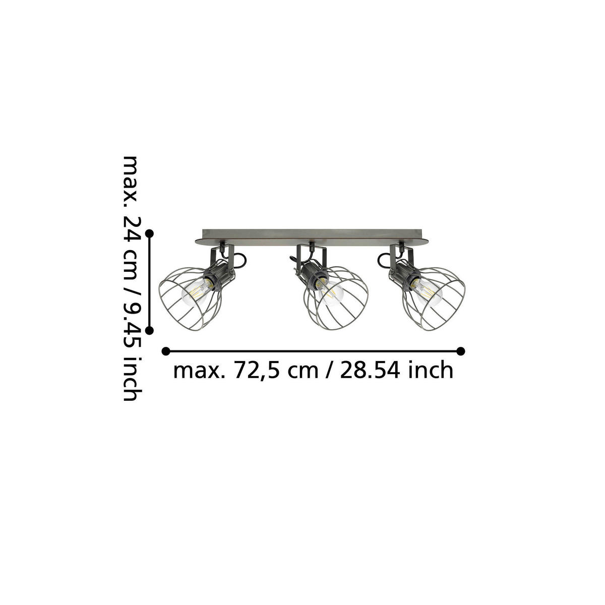 STRAHLER Sambatello  - Silberfarben/Braun, Design, Holz/Metall (9/57,5cm) - Eglo