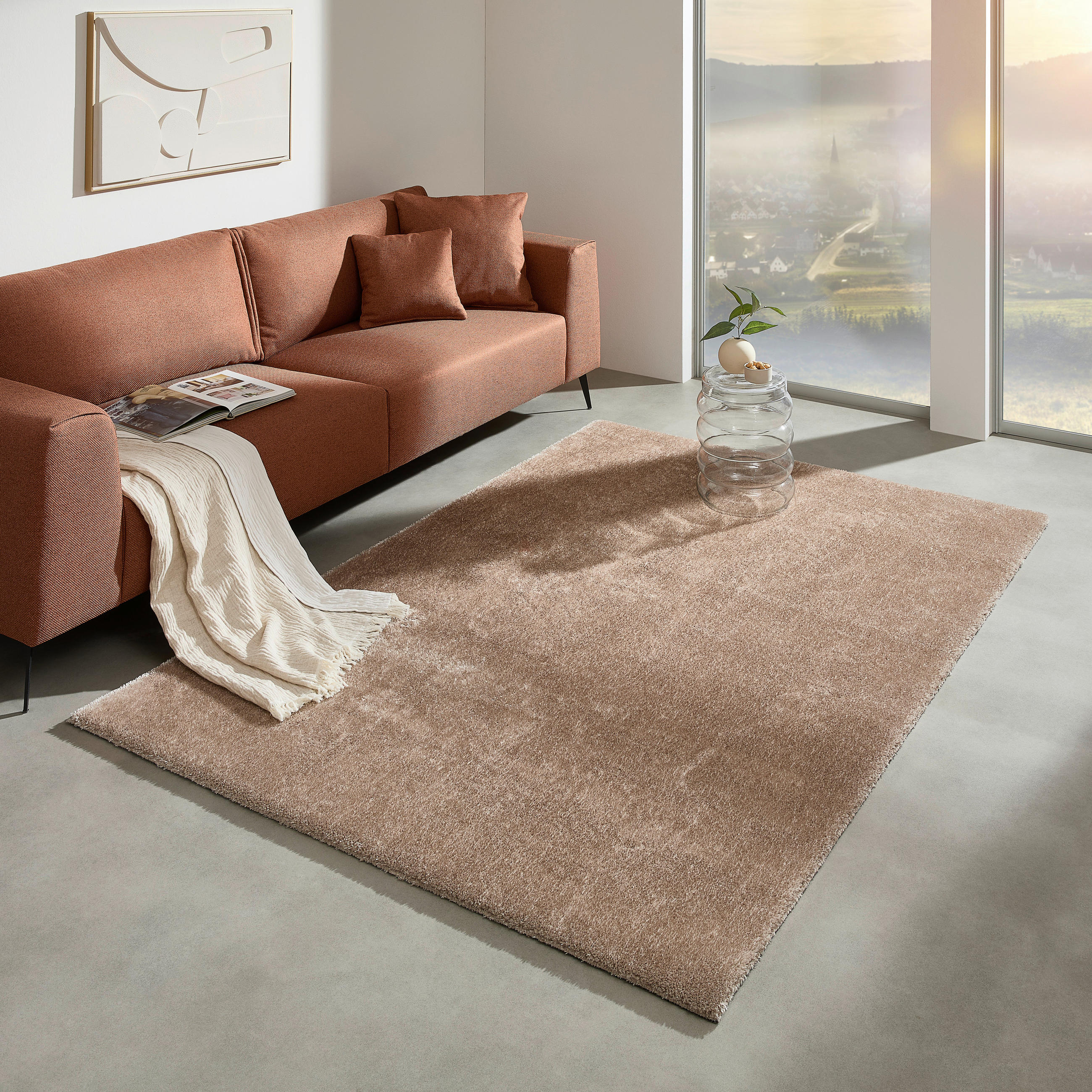 HOCHFLORTEPPICH 80/150 cm Hellbraun  - Hellbraun, Design, Textil (80/150cm) - Novel