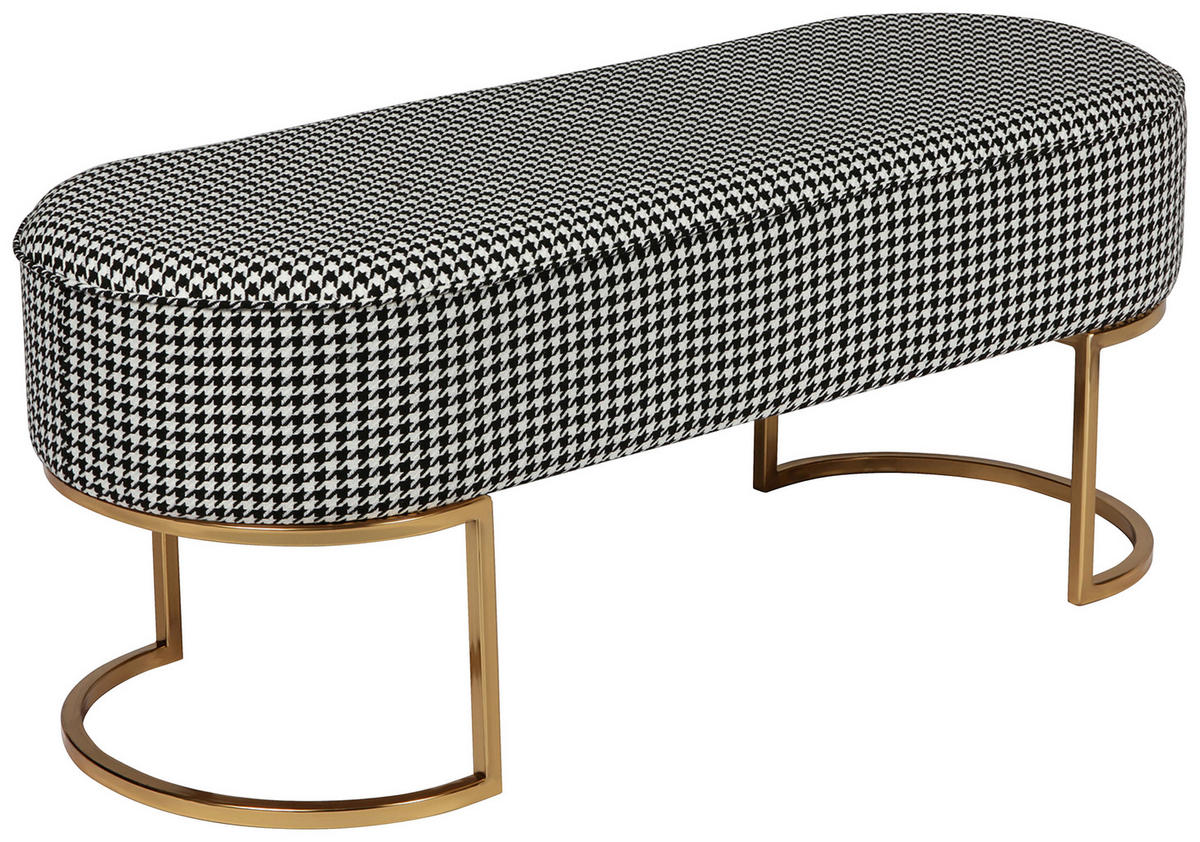 LAVICA, textil, 105/42/40 cm - čierna/zlatá, Design, kov/textil (105/42/40cm) - MID.YOU