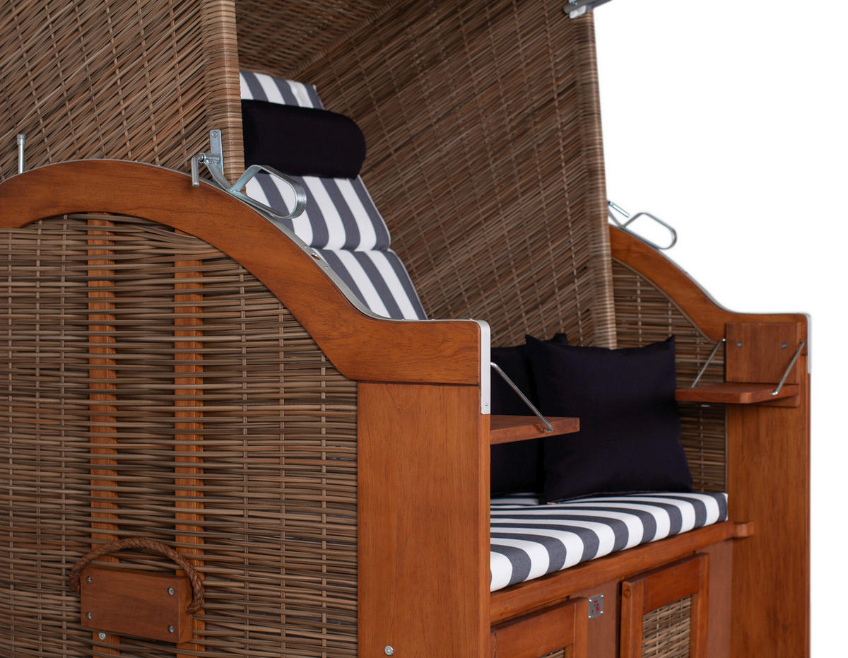 STRANDKORB Braun  - Braun, LIFESTYLE, Holz/Textil (120/160/80cm)