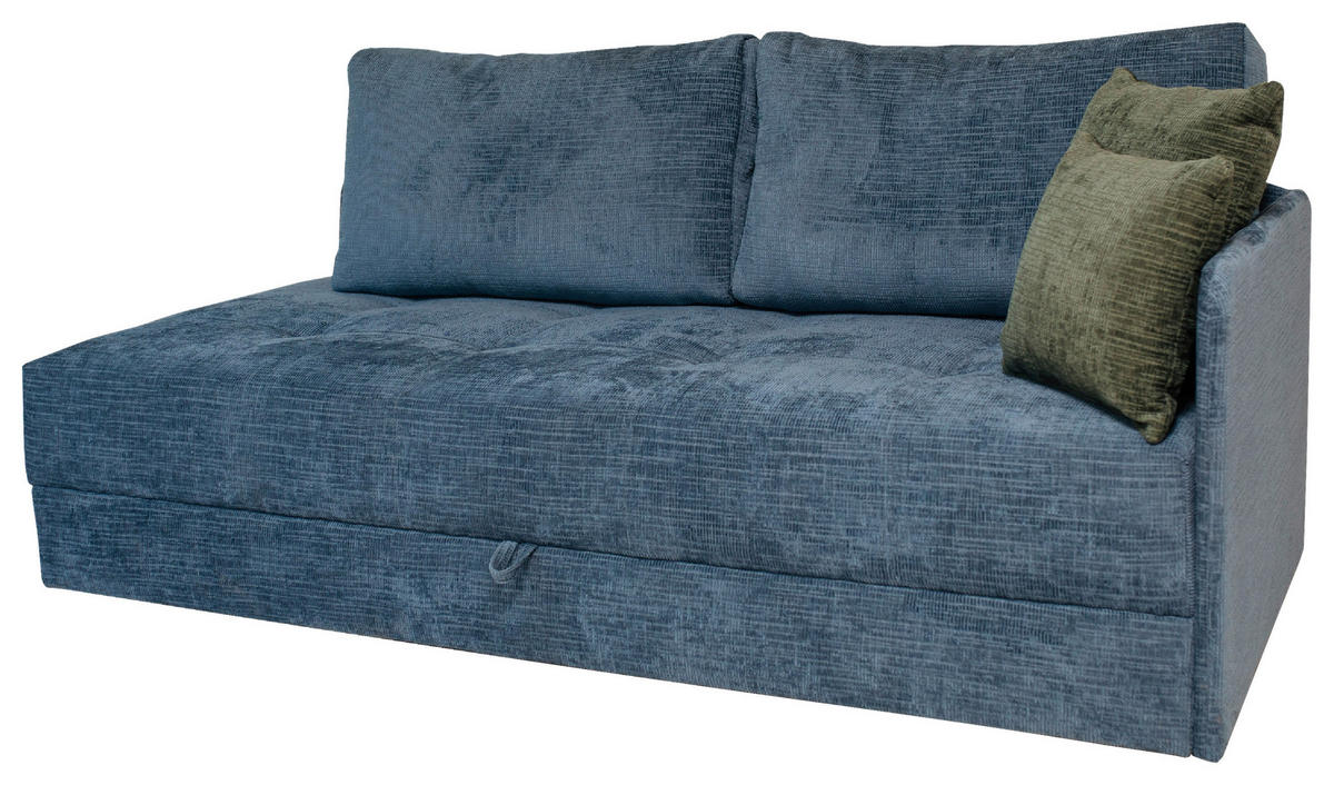LIEGE in Velours Blau  - Blau/Schwarz, Konventionell, Kunststoff/Textil (205/80/95cm) - Xora