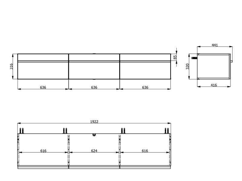 LOWBOARD  in 192/32/41,5 cm  - Kaschmir/Eiche Artisan, Basics, Holzwerkstoff (192/32/41,5cm) - Carryhome