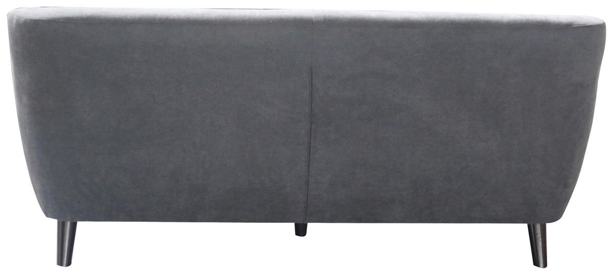 3-SITZER-SOFA Mikrofaser Schwarz, Dunkelgrau  - Dunkelgrau/Schwarz, MODERN, Holz/Textil (181/82/85cm) - MID.YOU