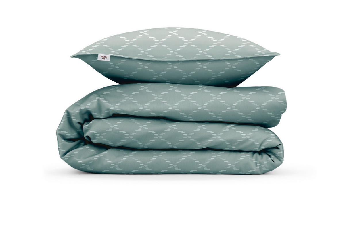 BETTWÄSCHE Linea-di-Satinado Makosatin 155/220 cm  - Graugrün, Basics, Textil (155/220cm)