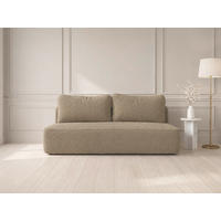 SCHLAFSOFA FREDO Bouclé Hellbraun  inkl.  - Hellbraun/Schwarz, Design, Kunststoff/Textil (212/93/100cm) - MID.YOU