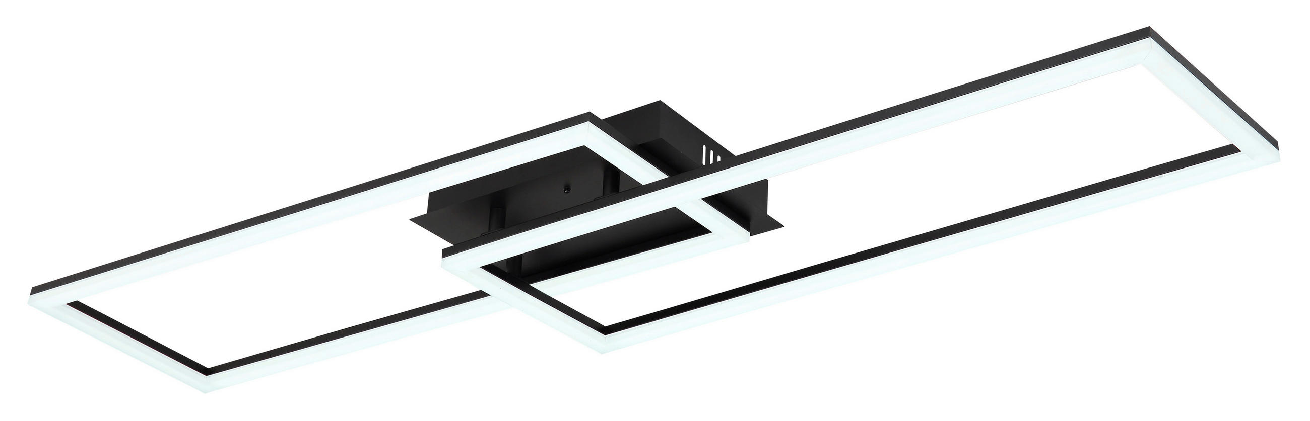 LED-DECKENLEUCHTE 101/29/7,5 cm   - Opal/Schwarz, Design, Kunststoff/Metall (101/29/7,5cm) - Globo