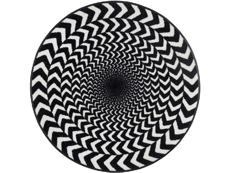 COVOR Circle of Illusion  - alb/negru, Design, plastic/textil (85cm) - wash+dry