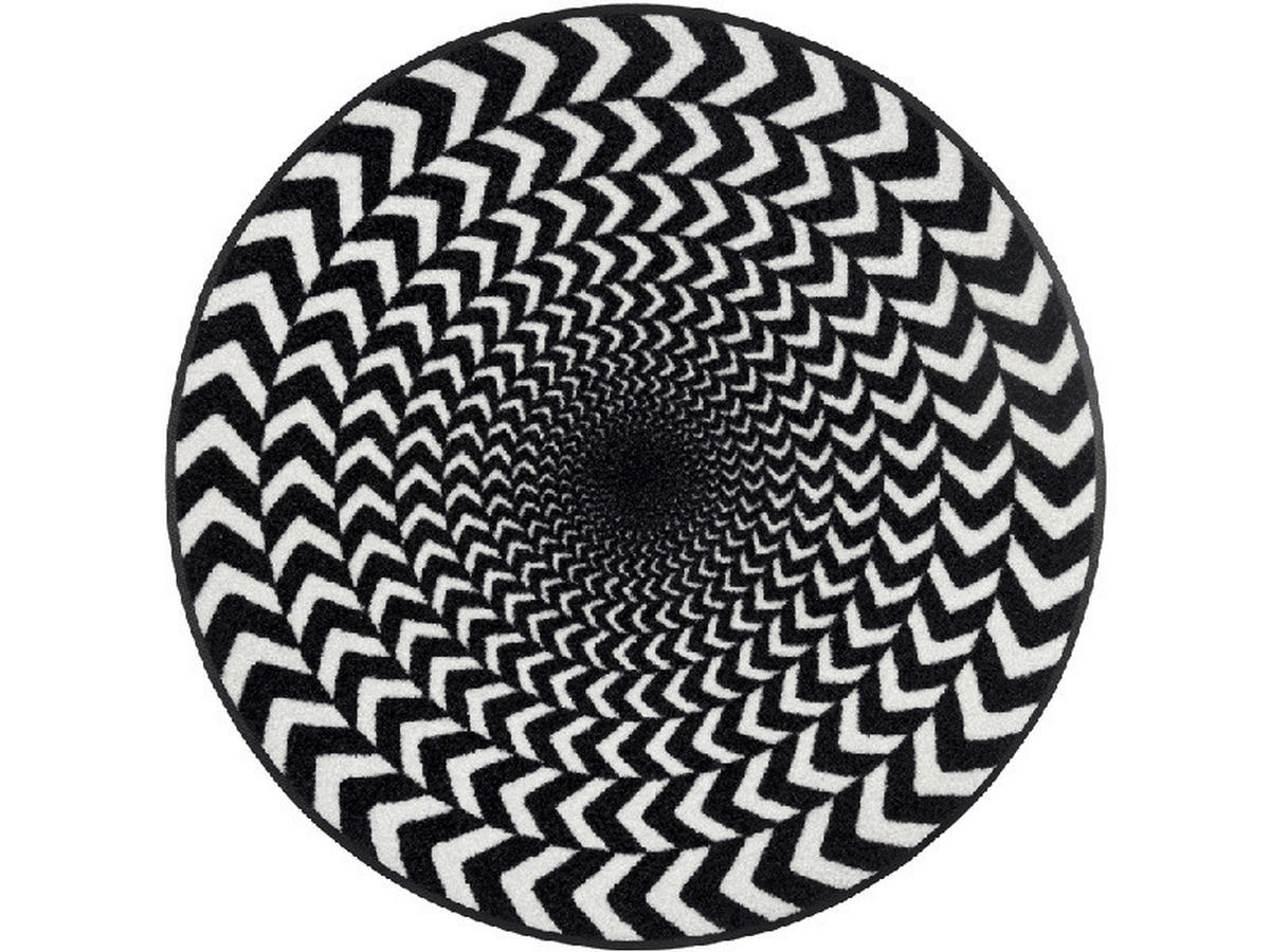 COVOR Circle of Illusion  - alb/negru, Design, plastic/textil (85cm) - wash+dry