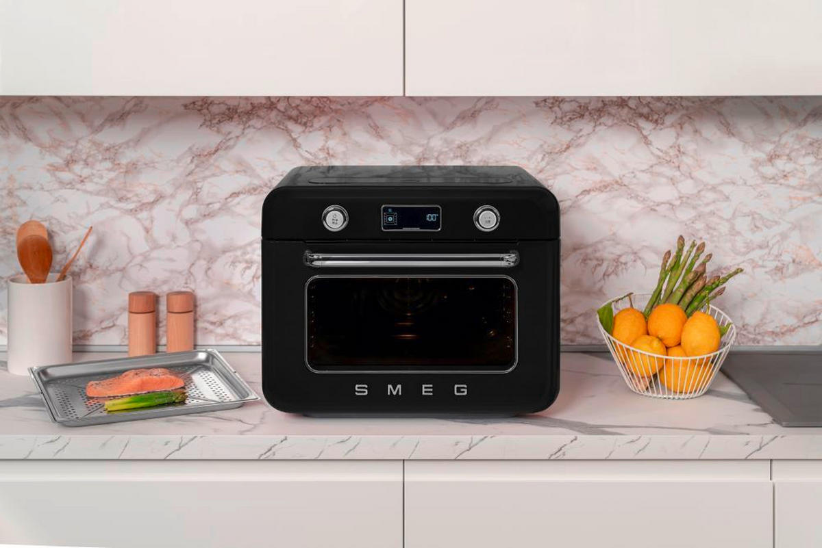 MINIBACKOFEN - Schwarz Hochglanz, Trend, Kunststoff (50/40/51cm) - SMEG