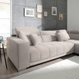 ECKSOFA  in Mikrofaser Ecru  301/207 cm  - Chromfarben/Ecru, Design, Textil/Metall (301/207cm) - Xora