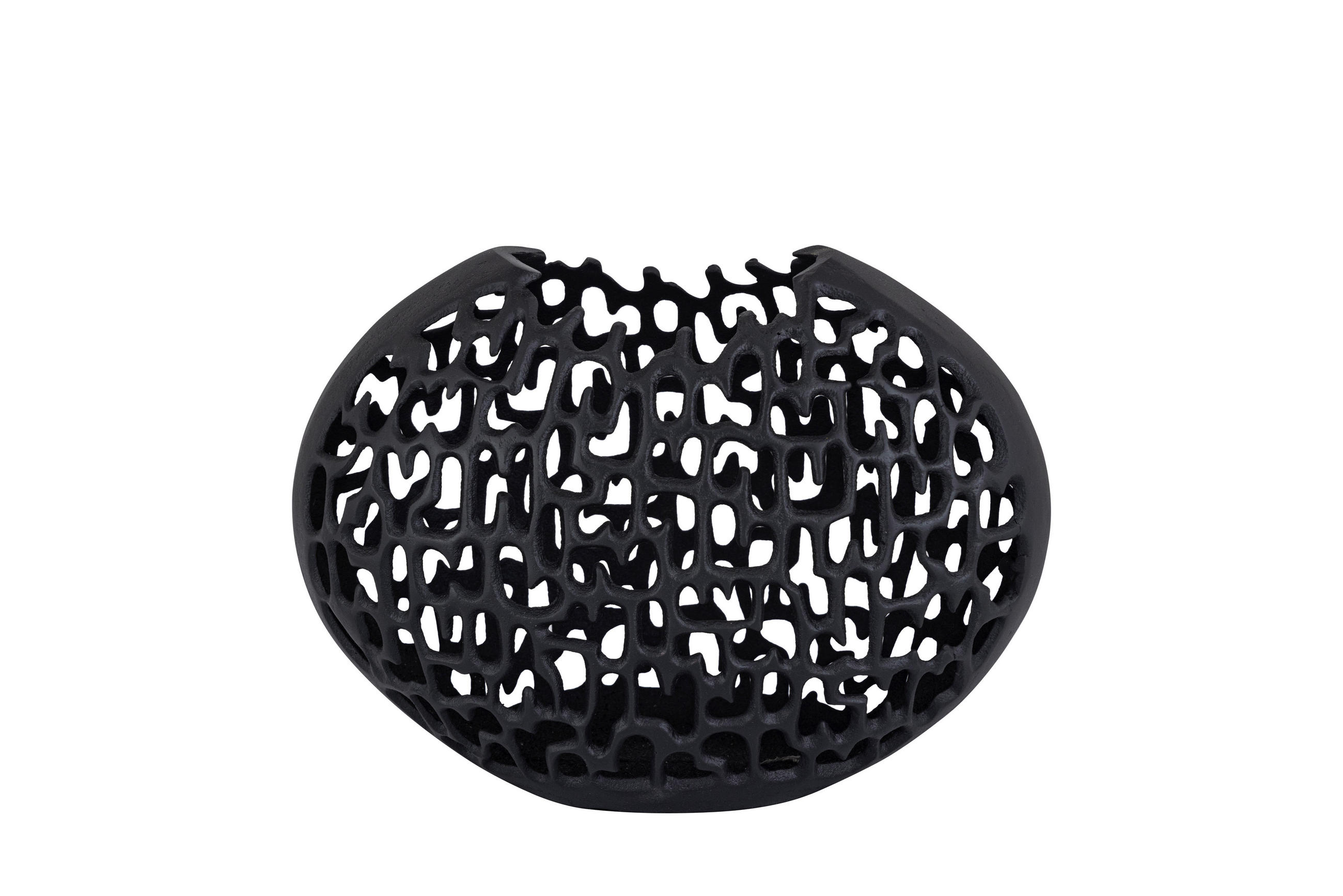 Vază 21 cm  - negru, Design, metal (28/21/15cm) - Ambia Home