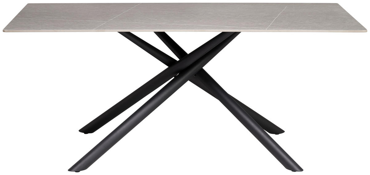 JÍDELNÍ STŮL, šedá, 180/90/76 cm - šedá/černá, Konvenční, kov/keramika (180/90/76cm) - MID.YOU