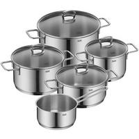 SET LONACA ZA KUHANJE Alicante  oplemenjeni čelik  5-dijelni  Alicante  - boje oplemenjenog čelika, Basics, staklo/metal - Silit