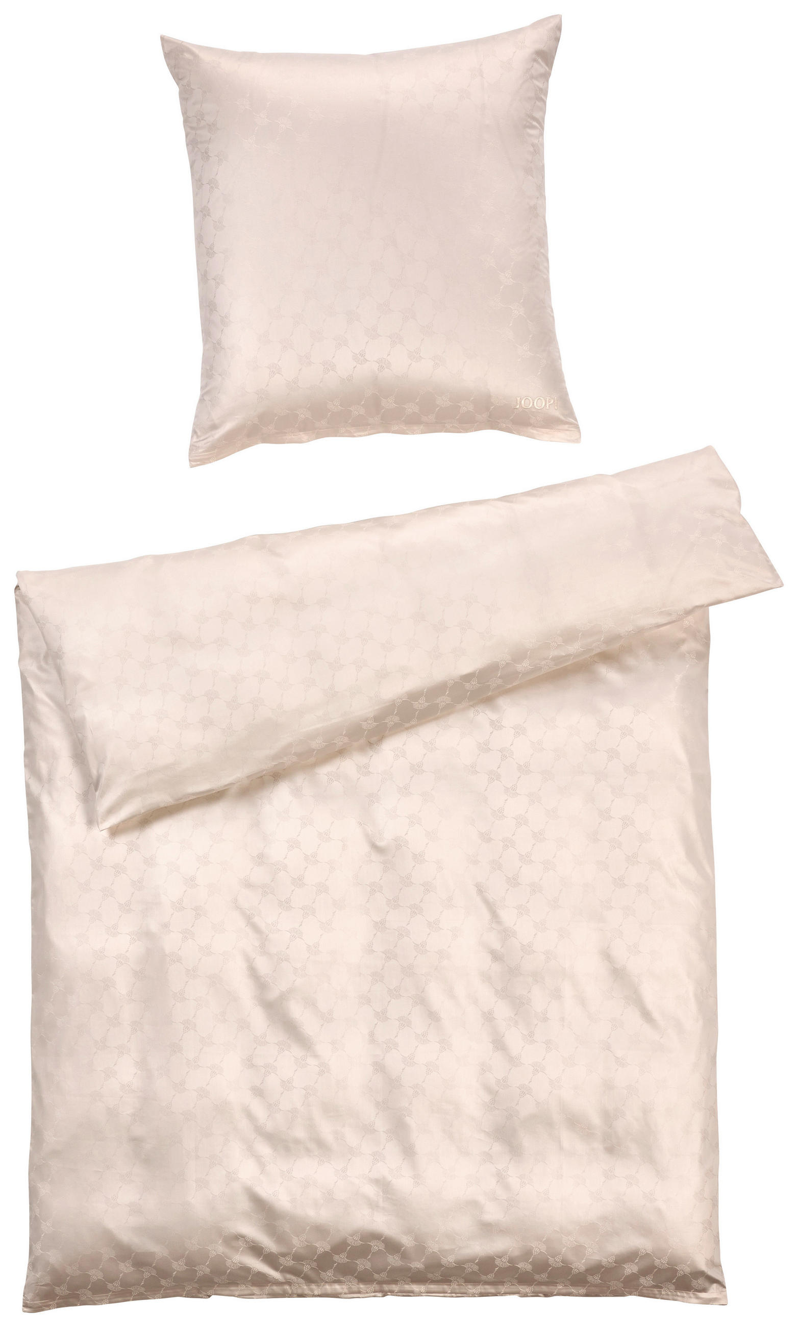 BETTWÄSCHE Cornflower Jacquard, Makosatin - Champagner/Naturfarben, Basics, Textil (135/200cm) - Joop!