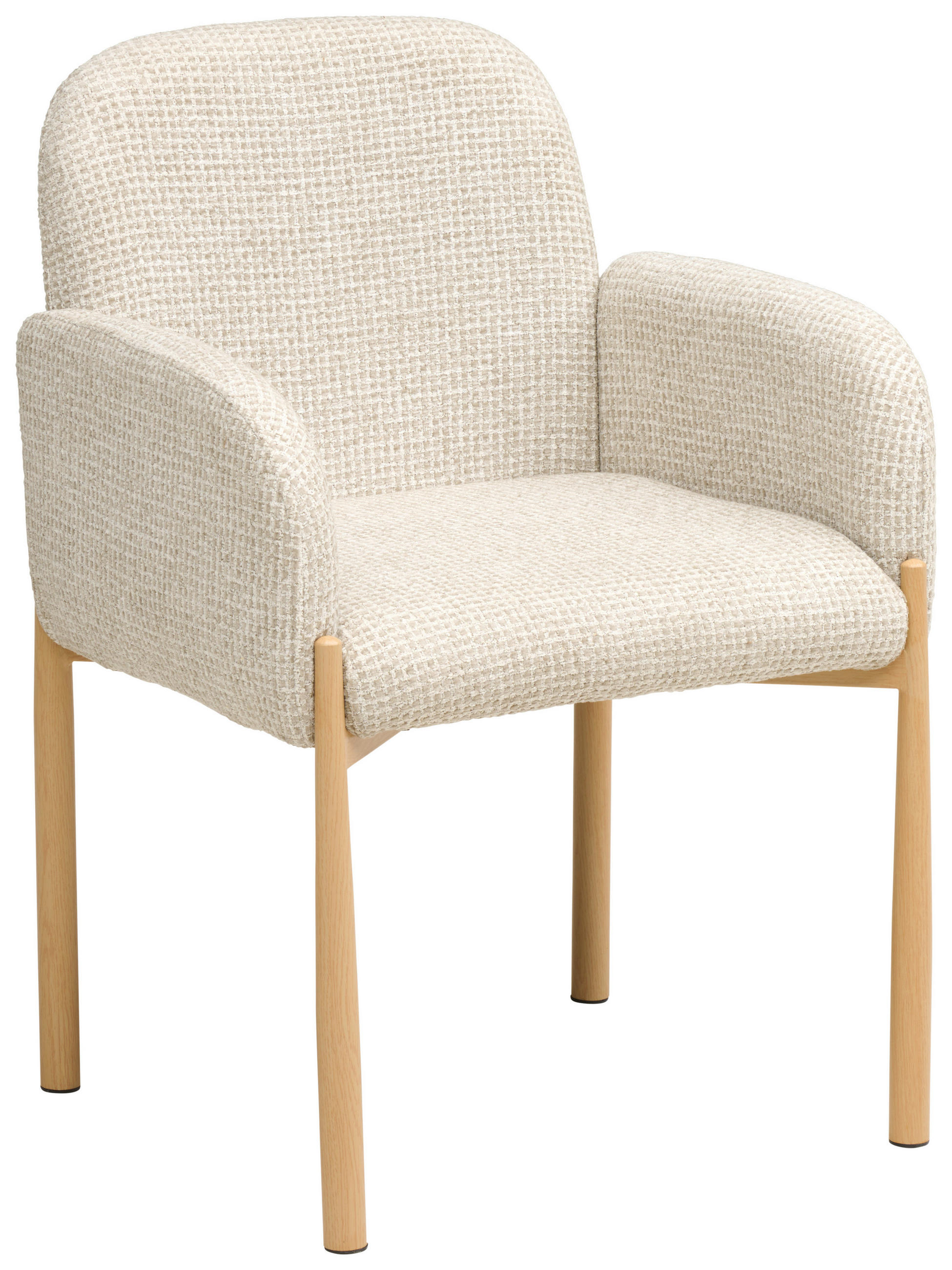 ARMLEHNSTUHL   Chenille  - Taupe/Eichefarben, MODERN, Textil/Metall (58/82,5/60cm) - MID.YOU