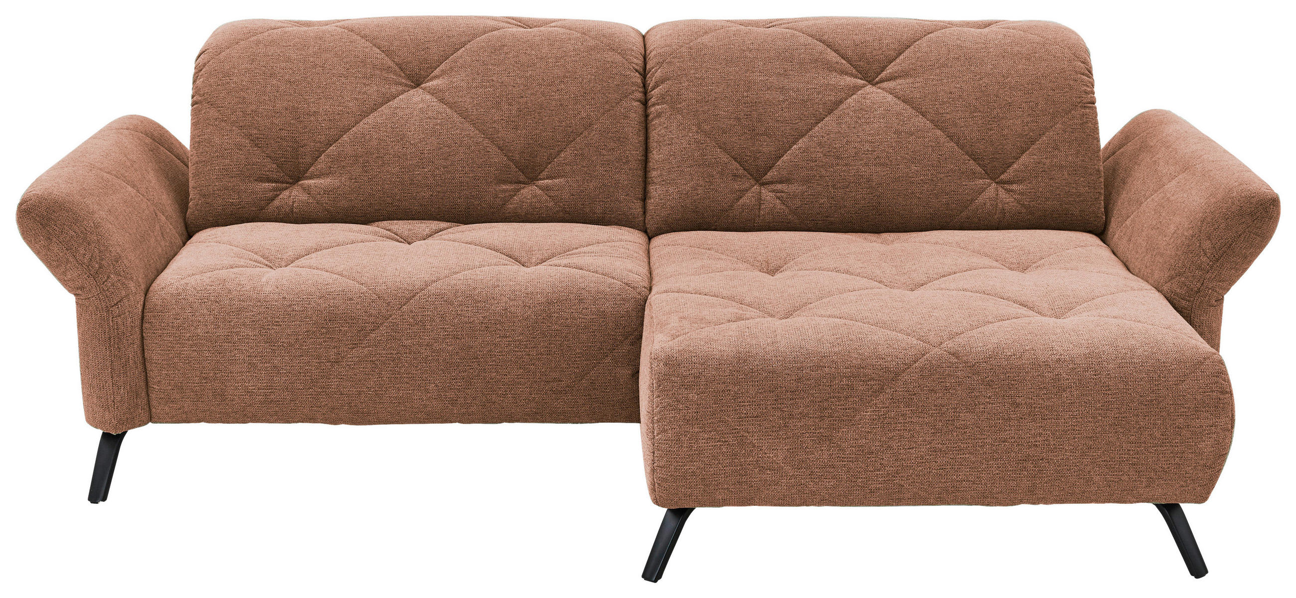 ECKSOFA in Webstoff Kupferfarben  244/173 cm  - Schwarz/Kupferfarben, Design, Textil/Metall (244/173cm) - Moderano