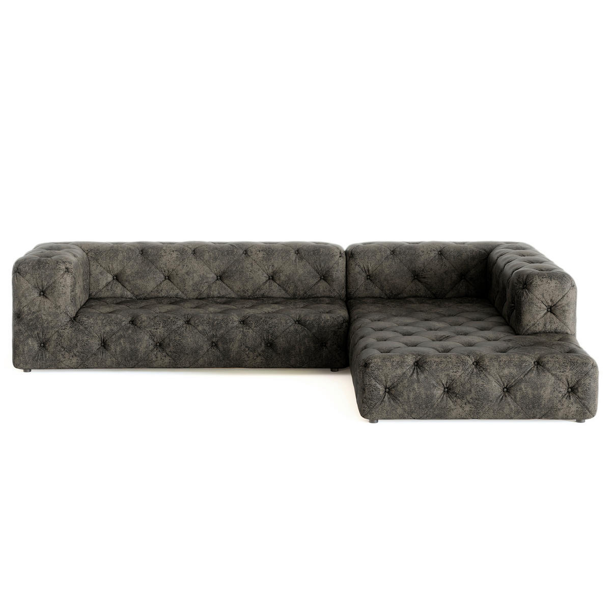 ECKSOFA Fresco in Lederlook Anthrazit  325/228 cm  - Anthrazit/Schwarz, Design, Kunststoff/Textil (325/228cm) - P & B
