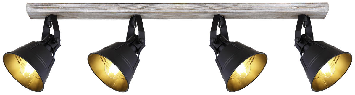 STRAHLER - Weiss/Goldfarben, Trend, Holz/Metall (82/17,5/18cm) - Globo