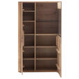 HIGHBOARD 94/157/37 cm  in Eichefarben  - Eichefarben/Anthrazit, KONVENTIONELL, Glas/Holz (94/157/37cm) - Cantus