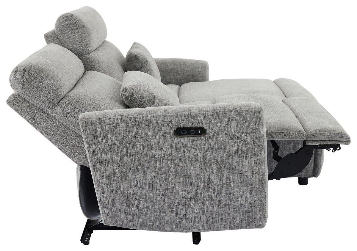 ECKSOFA Grau Webstoff  - Schwarz/Grau, Design, Kunststoff/Textil (212/101cm) - Carryhome