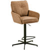 BARHOCKER Leinenoptik Schwarz, Rostfarben Eisen Stoffauswahl, Sitzfläche 360° drehbar  - Taupe/Rostfarben, Design, Textil/Metall (58/103-123/61cm) - Novel