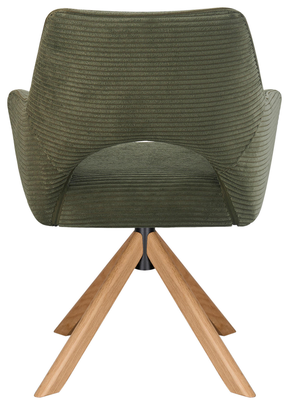 ARMLEHNSTUHL  Sitzfläche 360° drehbar, inklusive Armlehnen Cord  - Eichefarben/Grün, Design, Holz/Textil (60/85/63cm) - Hom`in