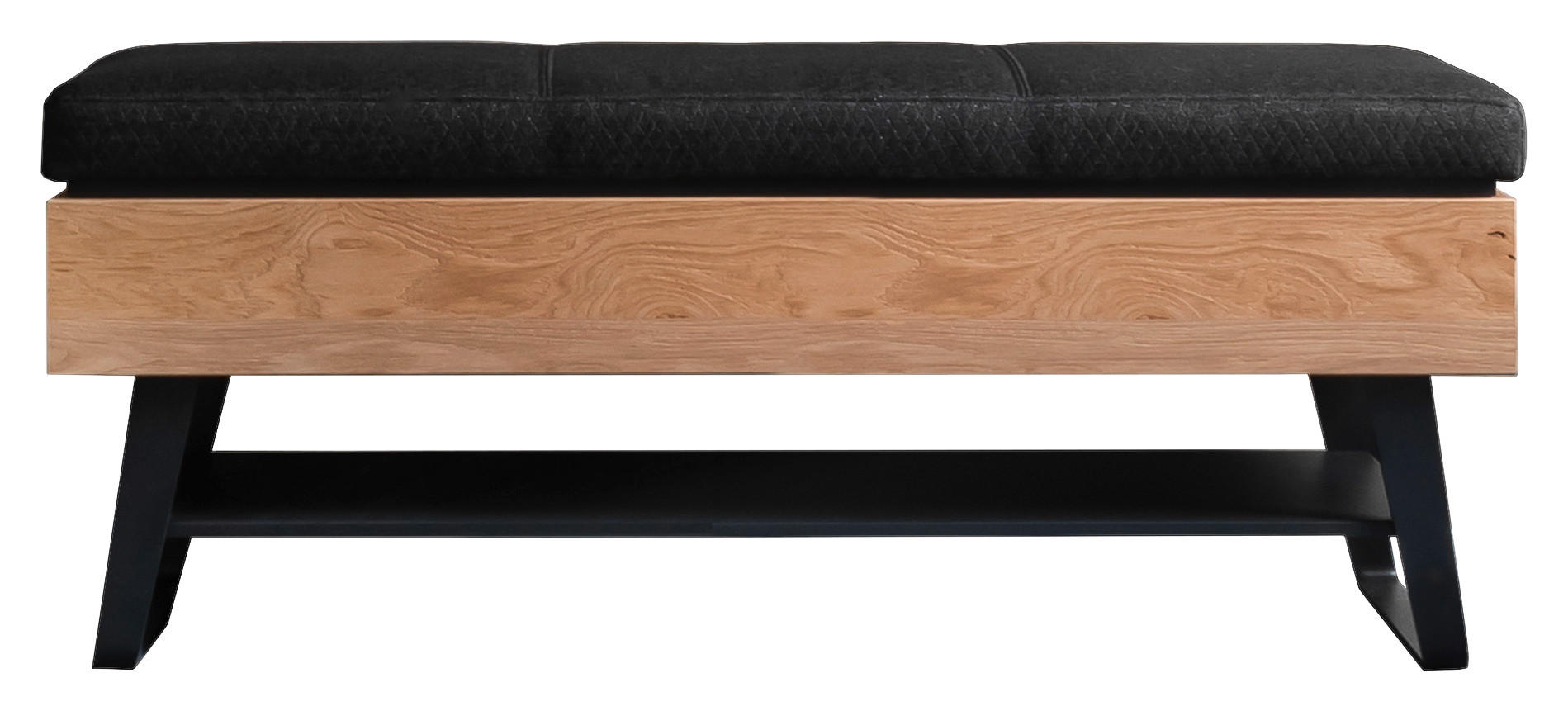 GARDEROBENBANK in 118/48/41 cm - Eichefarben/Anthrazit, Design, Holz/Textil (118/48/41cm) - Schöner Wohnen