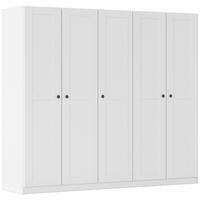 DREHTÜRENSCHRANK 226/197/54 cm,  in Weiß, 5 Tür(en)  - Schwarz/Weiß, KONVENTIONELL, Holzwerkstoff/Kunststoff (226/197/54cm) - home24