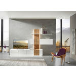 WOHNWAND  in Weiß, Eichefarben  305/190/52 cm  - Eichefarben/Weiß, Design, Holz/Holzwerkstoff (305/190/52cm) - Ambiente