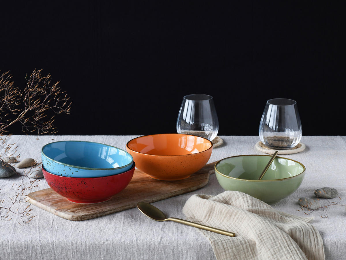 SCHÜSSELSET Nature Collection 4-teilig  - Multicolor, Design, Keramik - Creatable