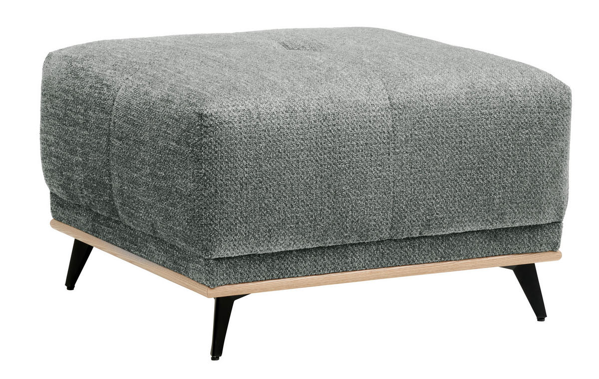 HOCKER Struktur Dunkelgrau  - Dunkelgrau/Schwarz, MODERN, Holz/Textil (73/47/73cm) - home24